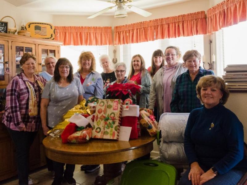 Dayton's Bunko group "Dicey Dames" playing Santa