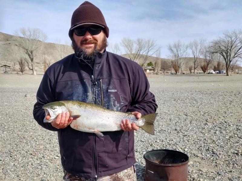 Joe Lash of Carson City with his 9 pound, 2.5 ounce rainbow trout caught Jan. 2 at Topaz Lake.