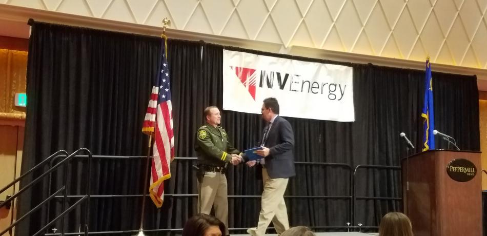 Alan Garrett, Carson Tahoe Health President and CEO and CCSO Assistant Sheriff Jerome Tushbant