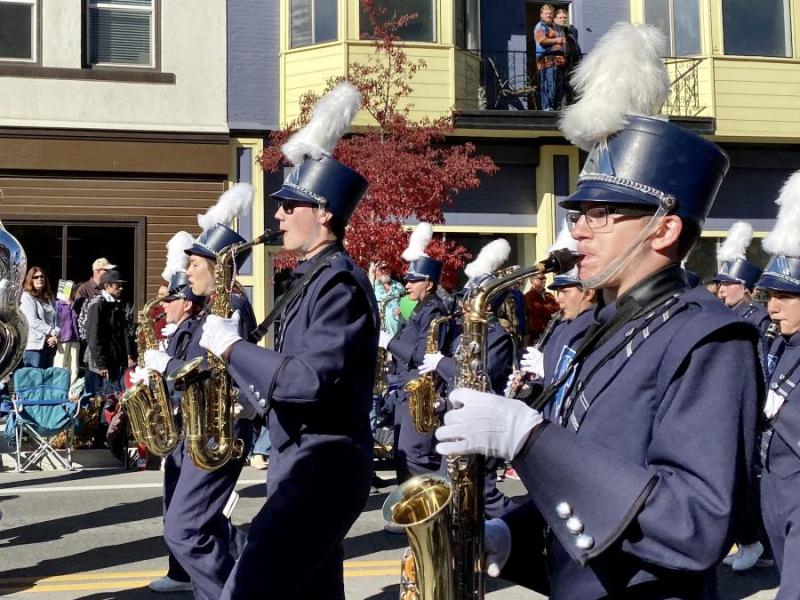 Saxophonists in the Blue Thunder Marching Band in the Nevada Day Parade
