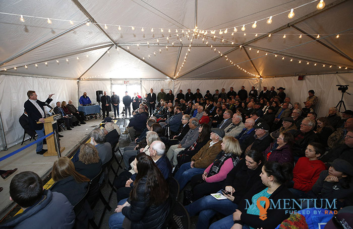 Nevada Congressman Mark Amodei speaks during the celebration.