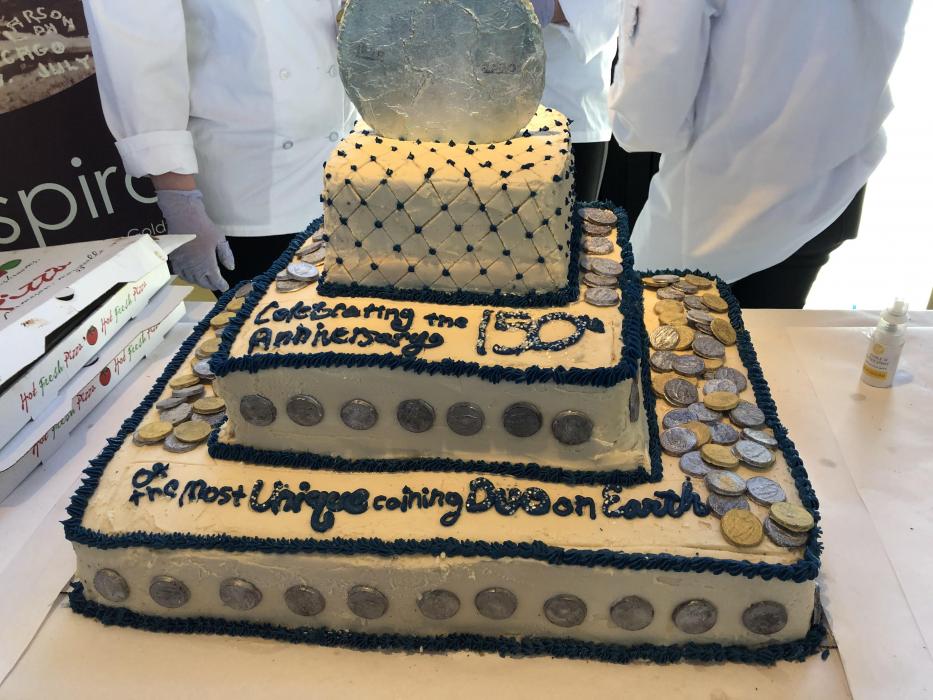 A delicious chocolate cake was served during the celebration. Photo by Guy Clifton