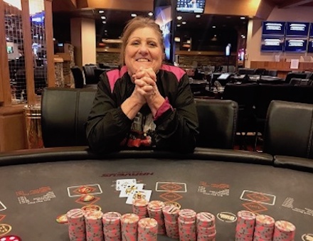 Dorothy Boone after winning the $1,340,518 jackpot at Harveys Lake Tahoe.
