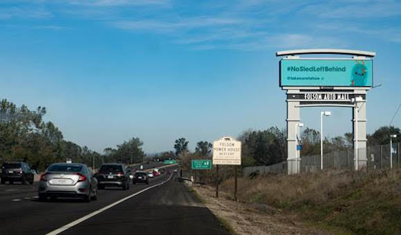 The new billboard in Folsom, Calif. Photo by Tahoe Fund