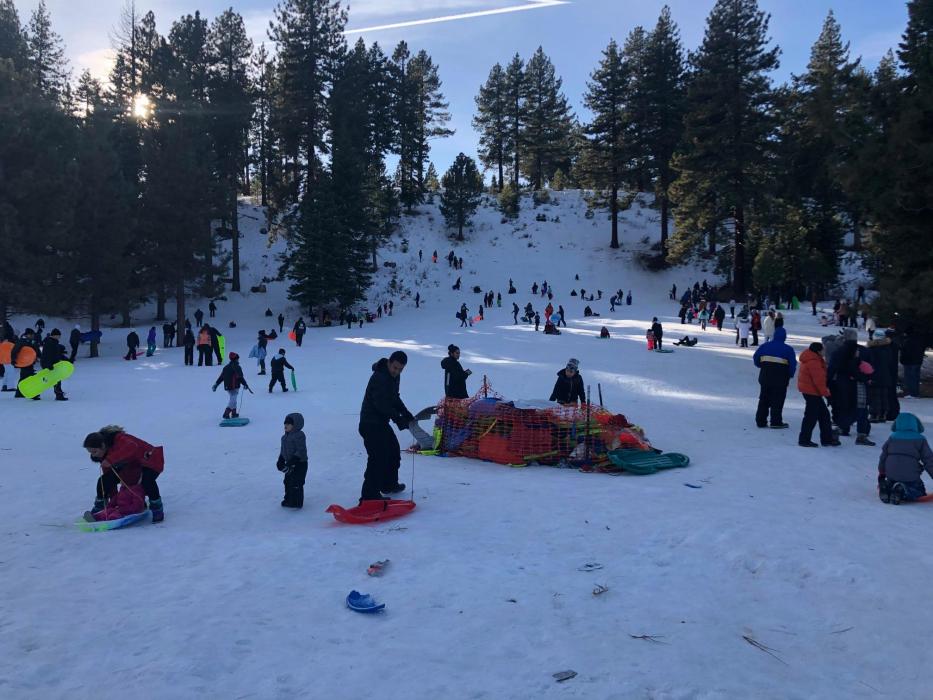 In January NDOT cleaned up nearly 2,000 pounds of sled debris and plastic waste from Spooner Sled Hill. Photo by Tahoe Fund