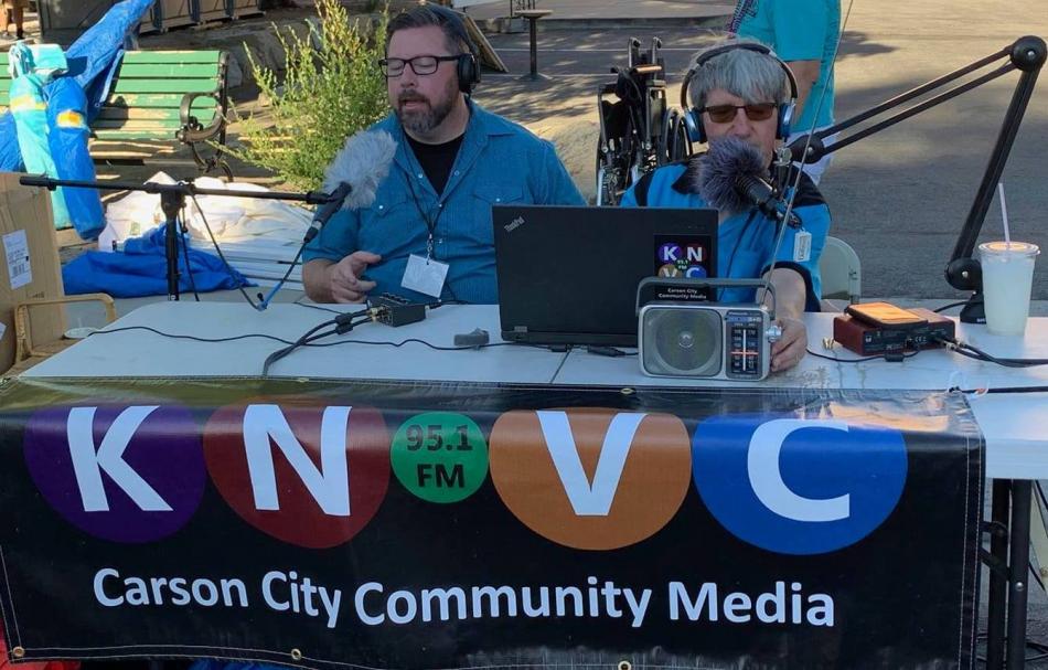 KNVC on the job with Will Houk and Joe Bly at the BAC's Levitt Amp concert in 2019.