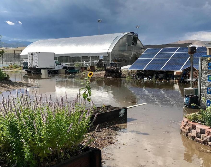 Even with the desert climate we're prone to flash flood events such as the one in July 2019 taken at the CHS Greenhouse.