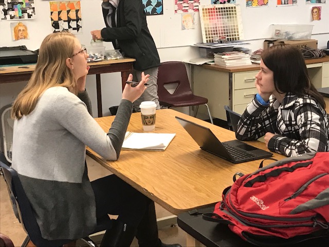 SLHS teachers Danika Neal and Lynn Ballantyne collaborate on curriculum delivery