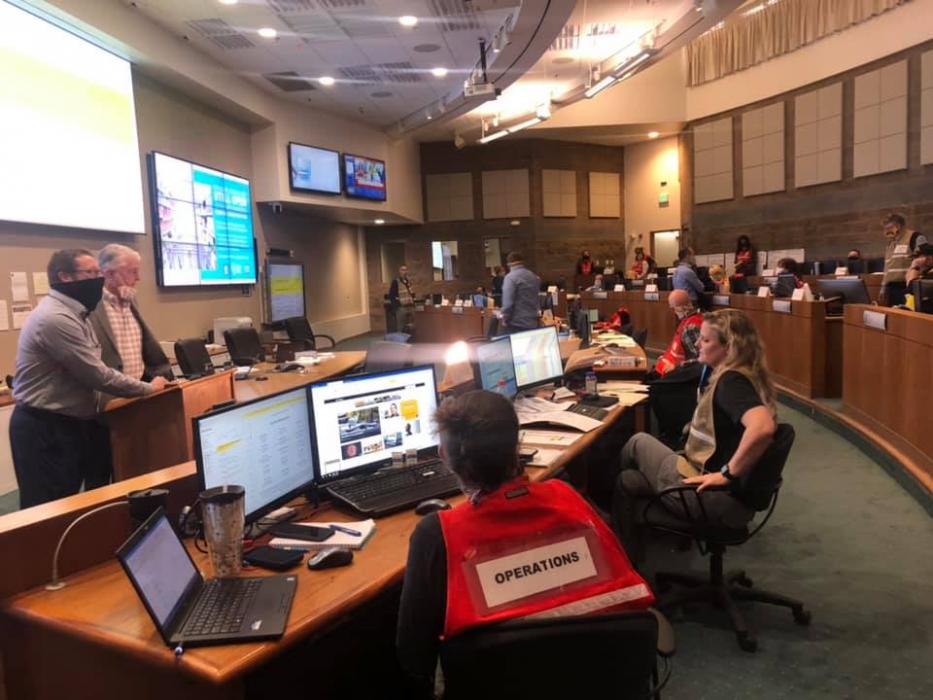 Gov. Steve Sisolak at the Emergency Operations Center on Monday.