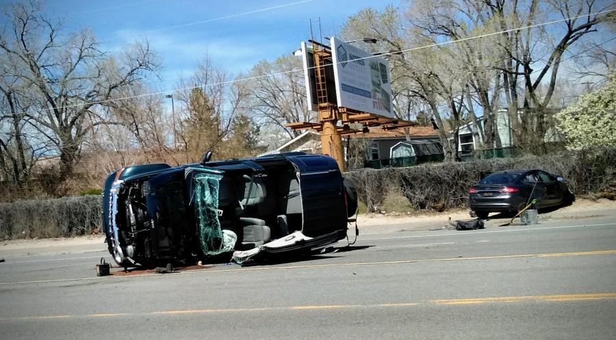 Crash scene Wednesday on Highway 50 East. Photo courtesy, Edwina Koepsell