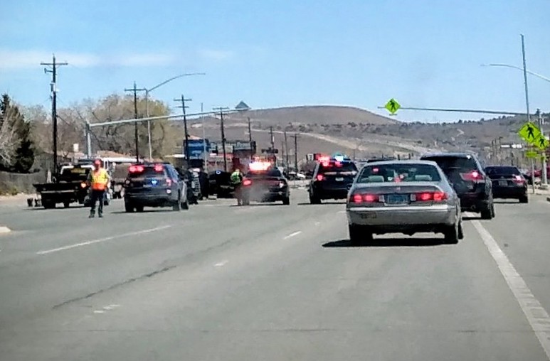 Traffic was delayed due to crash on Highway 50 East. Photo courtesy, Edwina Koepsell