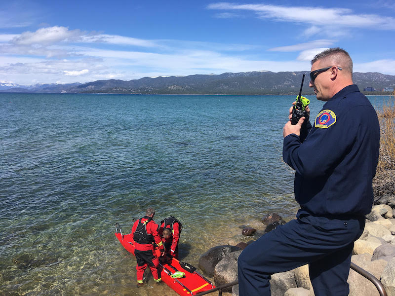 Rescuers pulled the kayaker from the water and got him to Timber Cove.