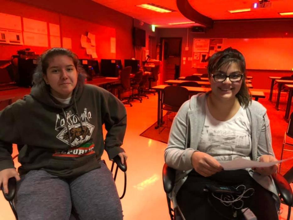 CHS Astronomy students Michelle Ramirez and Adel Pacheco.