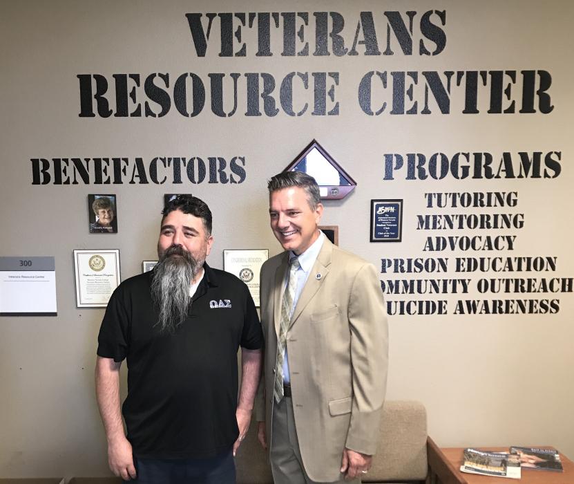 Wells Fargo Northern Nevada Region President Yanus Nelson, right, with WNC Veterans Resource Center Coordinator Vincent Rivera