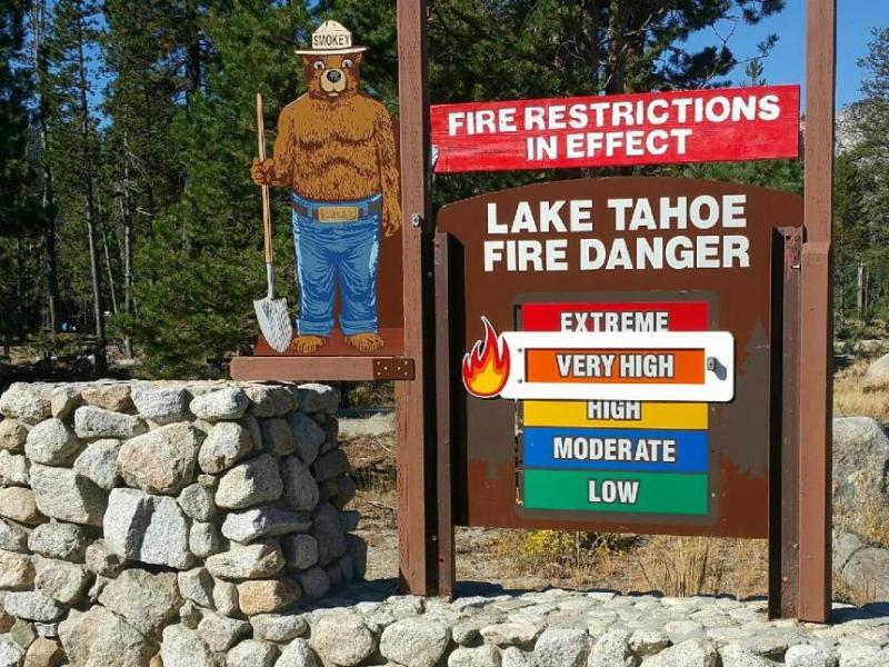 Campfire restrictions are in effect for National Forest lands in the Lake Tahoe Basin. Photo by Bill Sanders, USFS.
