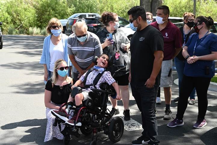 The parade was at Eagle Valley Children’s Home in Carson City, where Aydan lives and receives care. Photos by Fred Cornelius.