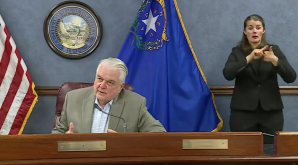The governor spoke Monday at a press conference in Carson City.