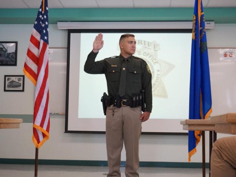 Jacob Vanbeuge takes his vows as a Sheriff's Deputy