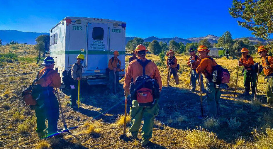 The fire line on Sunday morning. Photo courtesy: Nevada Division of Forestry