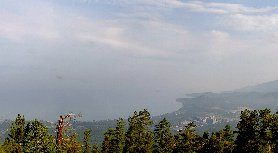 Looking over Lake Tahoe on Sunday from Heavenly Mountain. Photo: alertwildfire.org photo