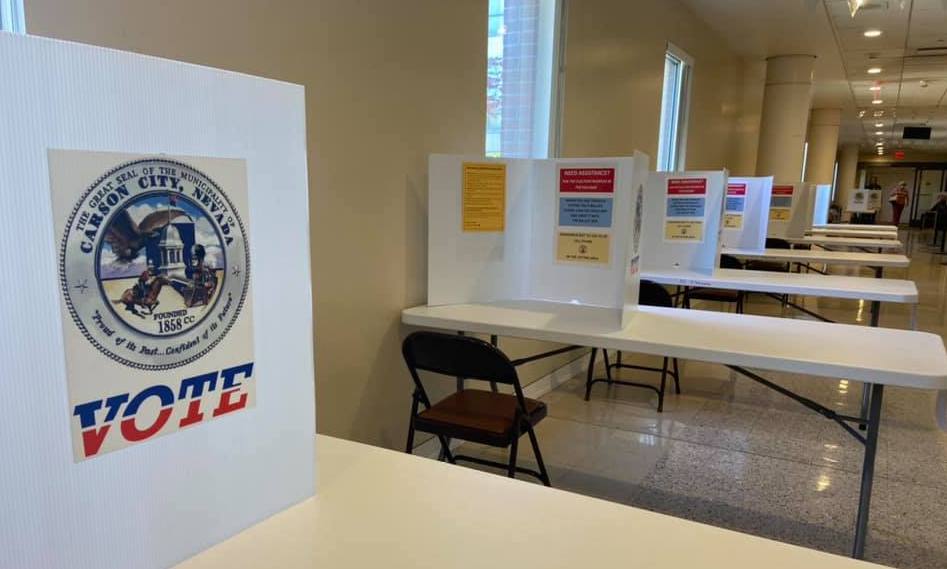 The election office in Carson City during the primary. Photo by Kelsey Penrose