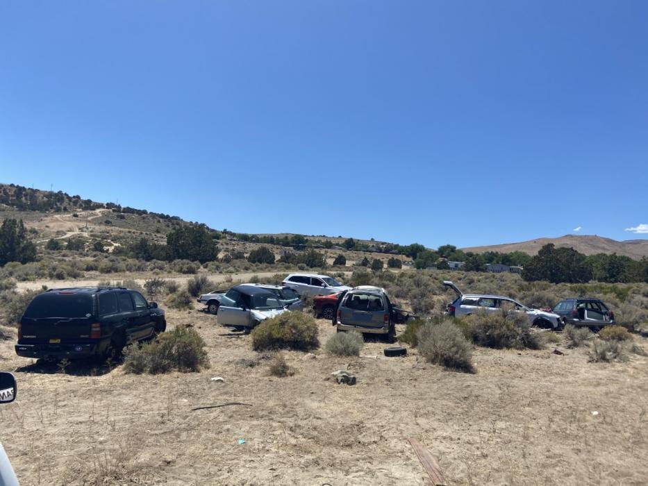 Abandoned vehicles in Mound House area east of Carson City.
