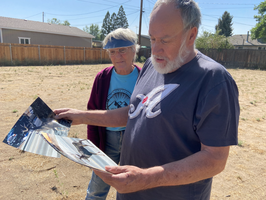 Neighbors Ruby Roach and Gary Skinner share stories of the King