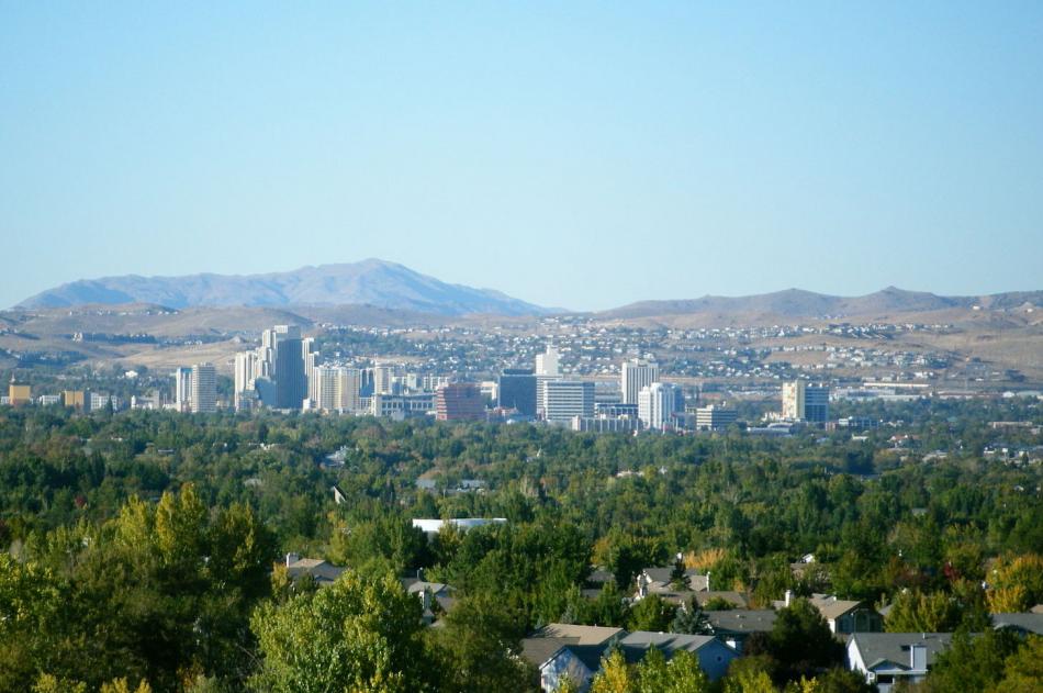 Skyline of Reno via Wikipedia.