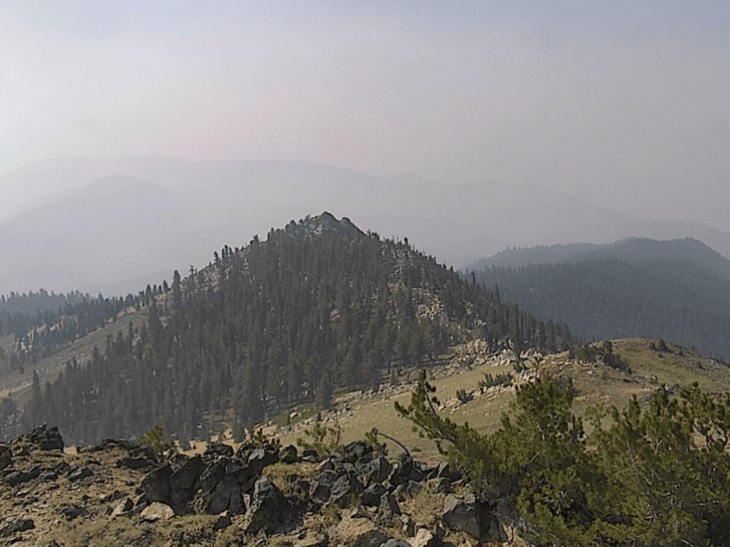 Altertwildfire.org photo of Snow Valley Peak south of Carson City on Sunday morning.
