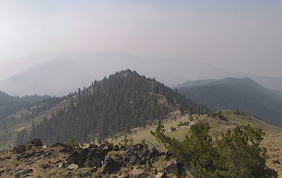 Altertwildfire.org photo of Snow Valley Peak south of Carson City on Sunday morning.