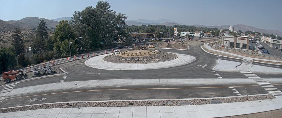 The South Carson Street roundabout from a photo earlier this month.