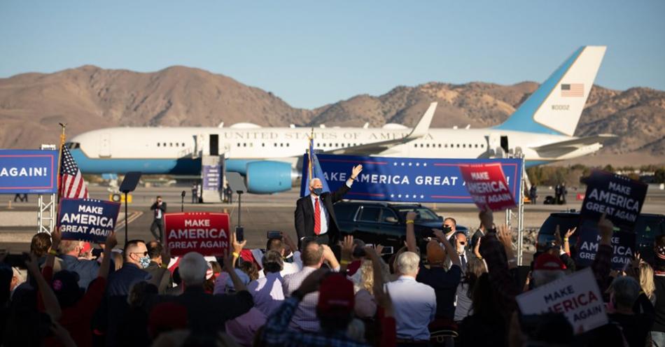 Vice President Mike Pence at a campaign stop, Reno/Tahoe International Airport on Thursday. Trevor Bexon/The Nevada Independent