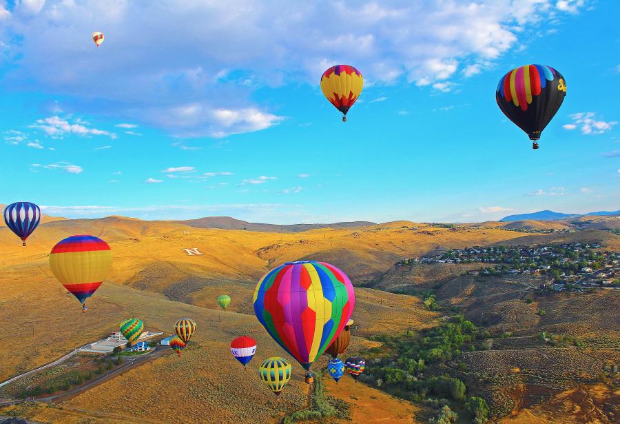 2019 Great Reno Balloon Race from the air.