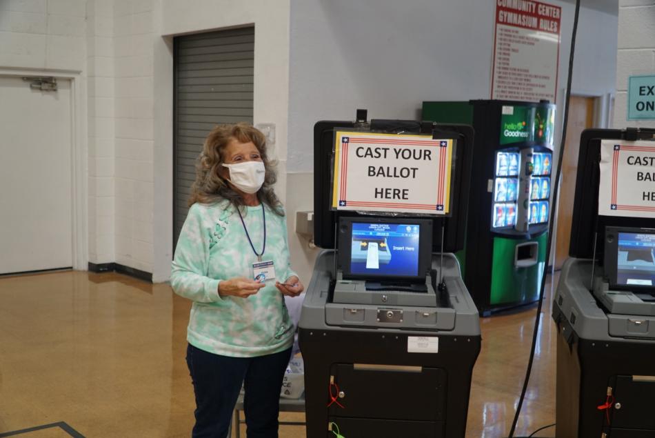 Poll worker at the Carson City Community Center on Election Day