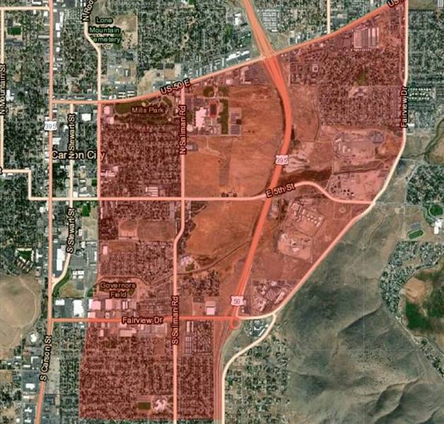 The map of the affected areas. Click on photo to enlarge.