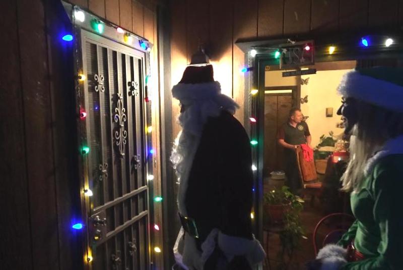 A visit by Santa in 2019 to a Carson City home. Photo by Jeff Munson