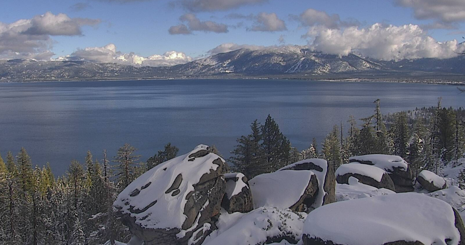 D.L Bliss State Park at Lake Tahoe on Monday afternoon via alertwildfire.org cam.