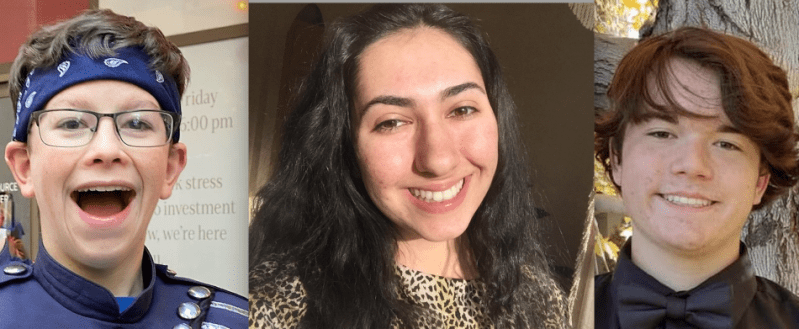 Scholarship winners Jonah Toral, Bita Jazani and Nathan Parsons