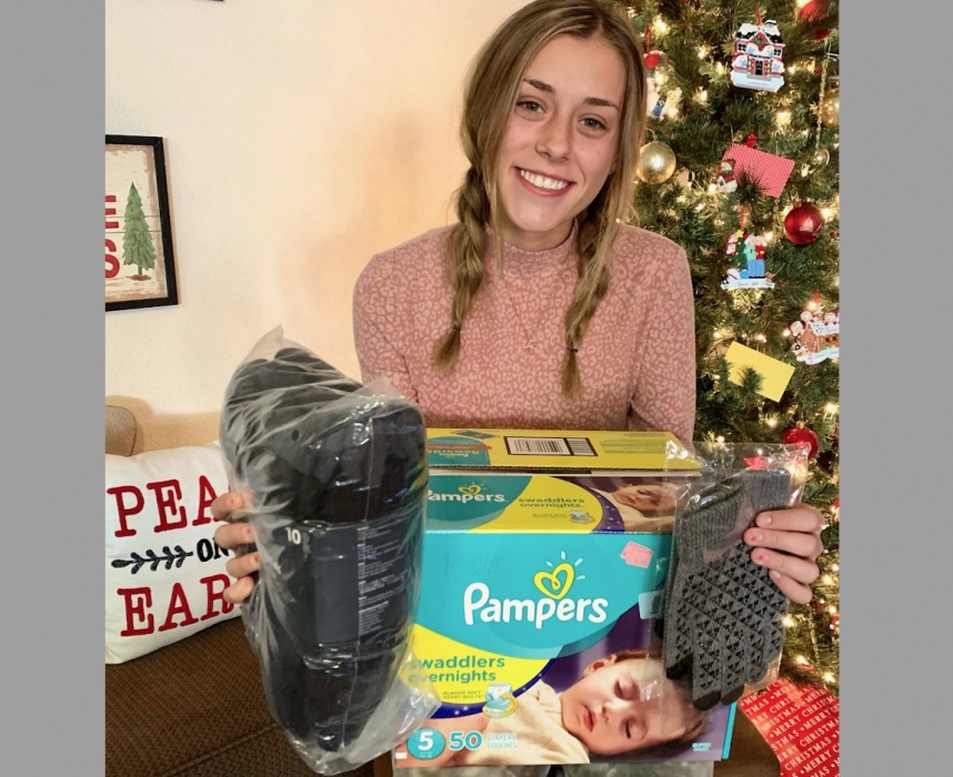 CHS Senior Abby Golik's senior project is to provide gloves and socks to both FISH and and the Ron Woods Center.