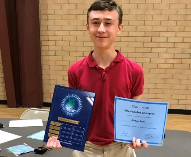 The school champion was 8th grader Nathan Tack.