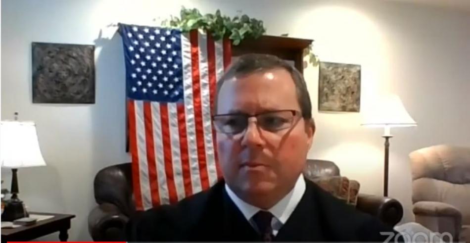 Judge Barry Breslow during a Dec. 31, 2020 court hearing over Zoom about Nevada's unemployment system. Screenshot.
