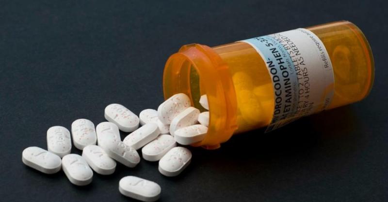 A photo illustration featuring arranged hydrocodone acetaminophen opioid pills. Daniel Clark/The Nevada Independent