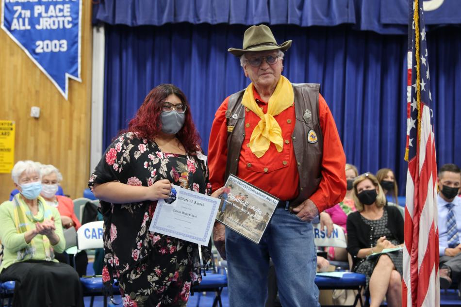 Claudia Avila and Ron Bell, Pony Express Scholarship.