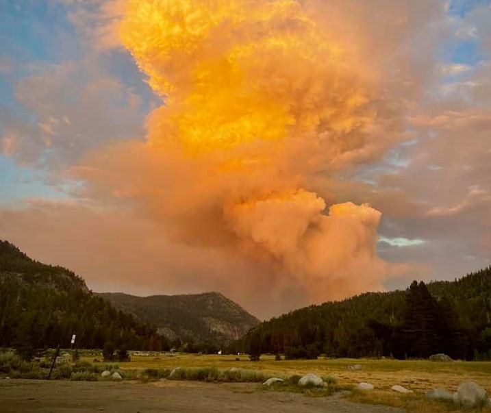 A CHP officer took this photo Monday from SR-89 at Pickett’s Junction.