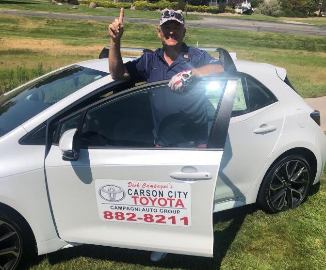 Deke on the day of the tournament after his hole-in-one, June 2021