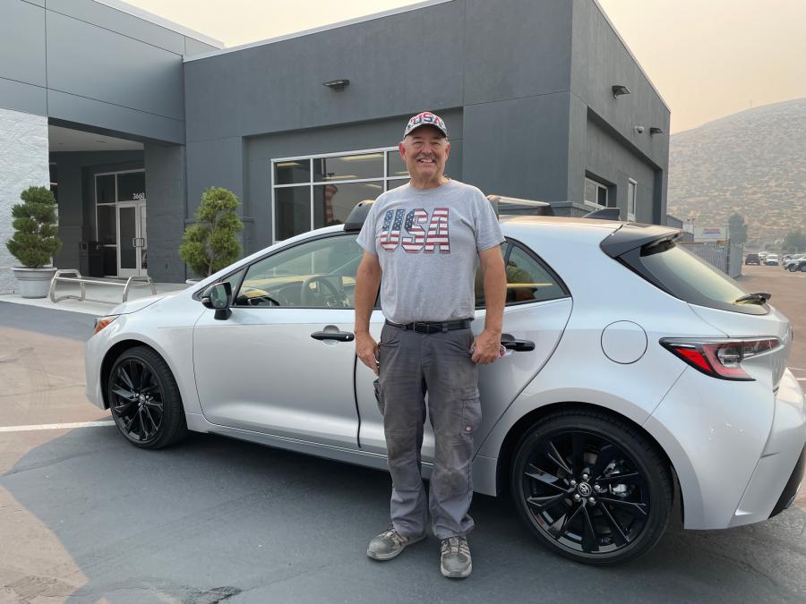 Deke Monegan with his new 2021 Toyota Corolla Hatchback