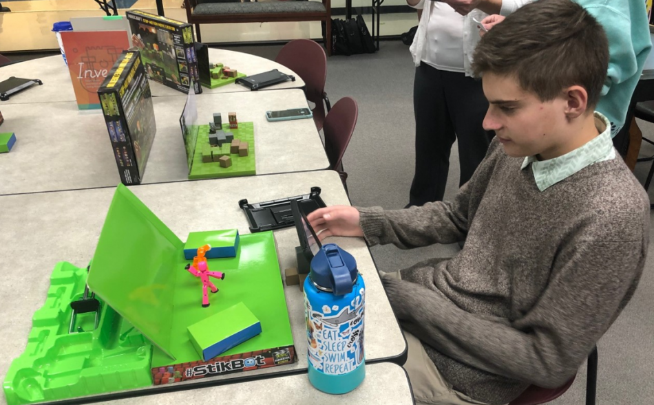 CHS sophomore Mori Kurland enjoying Stop Motion.