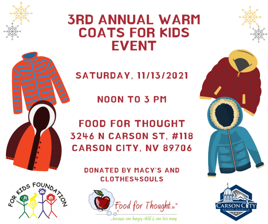 Flyer for the 3rd Annual Warm Coats for Kids Event