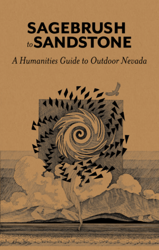 An illustration of a whirlwind in a desert basin