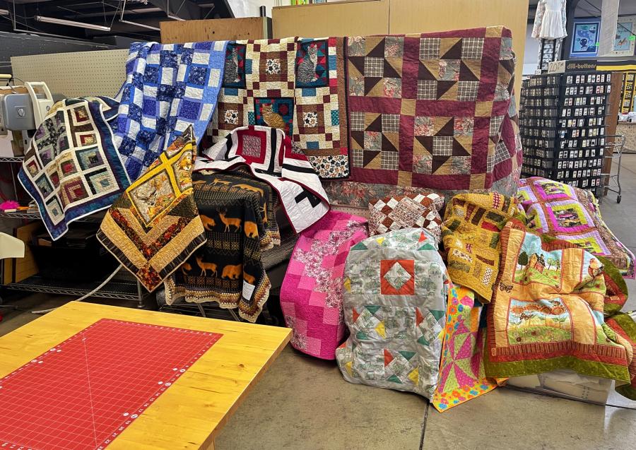 Quilts donated to Visiting Angels by Ditch Stitcher Quilt and Sewing Group